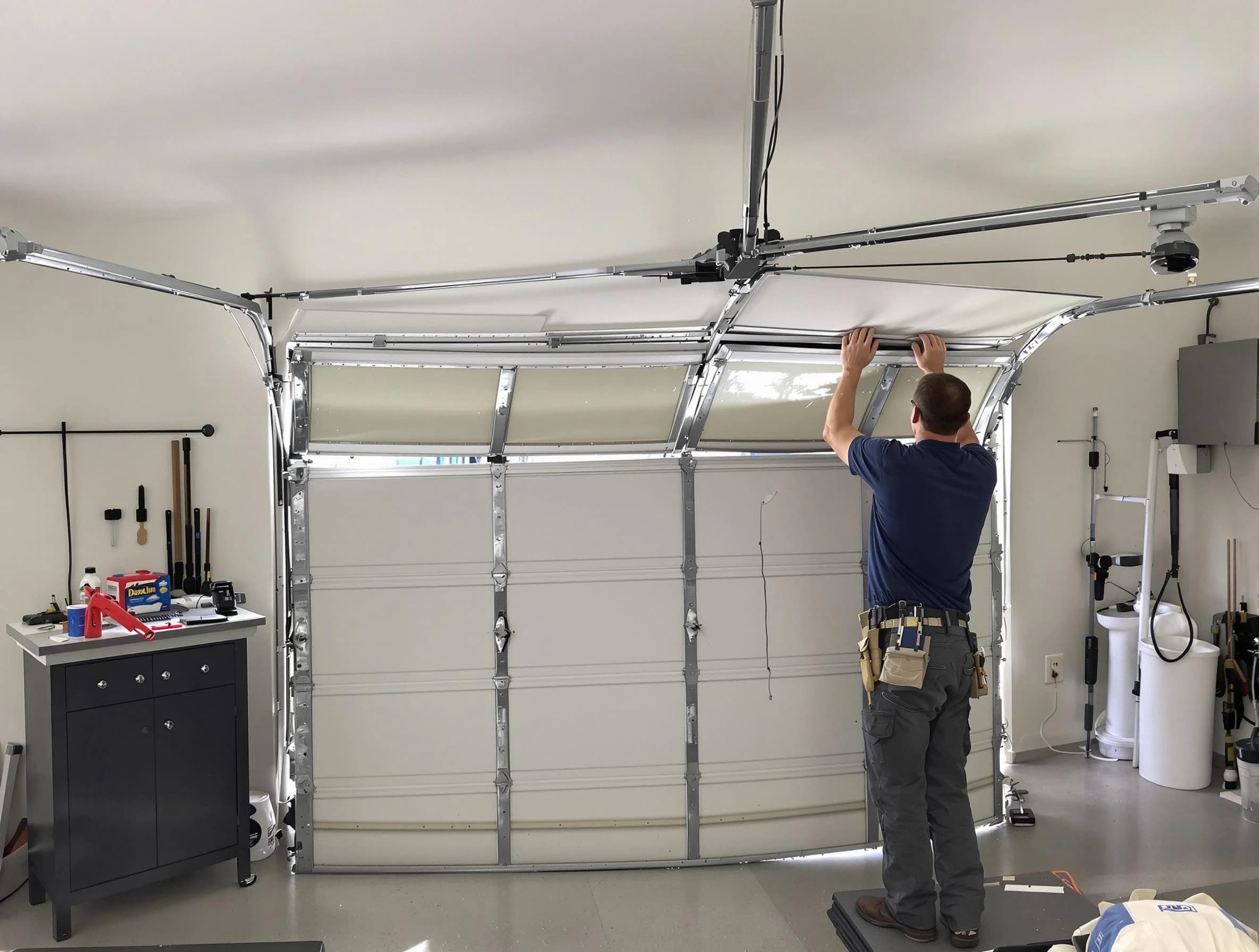 Kimberly Garage Door Repair specialist performing precise section replacement on Kimberly garage door