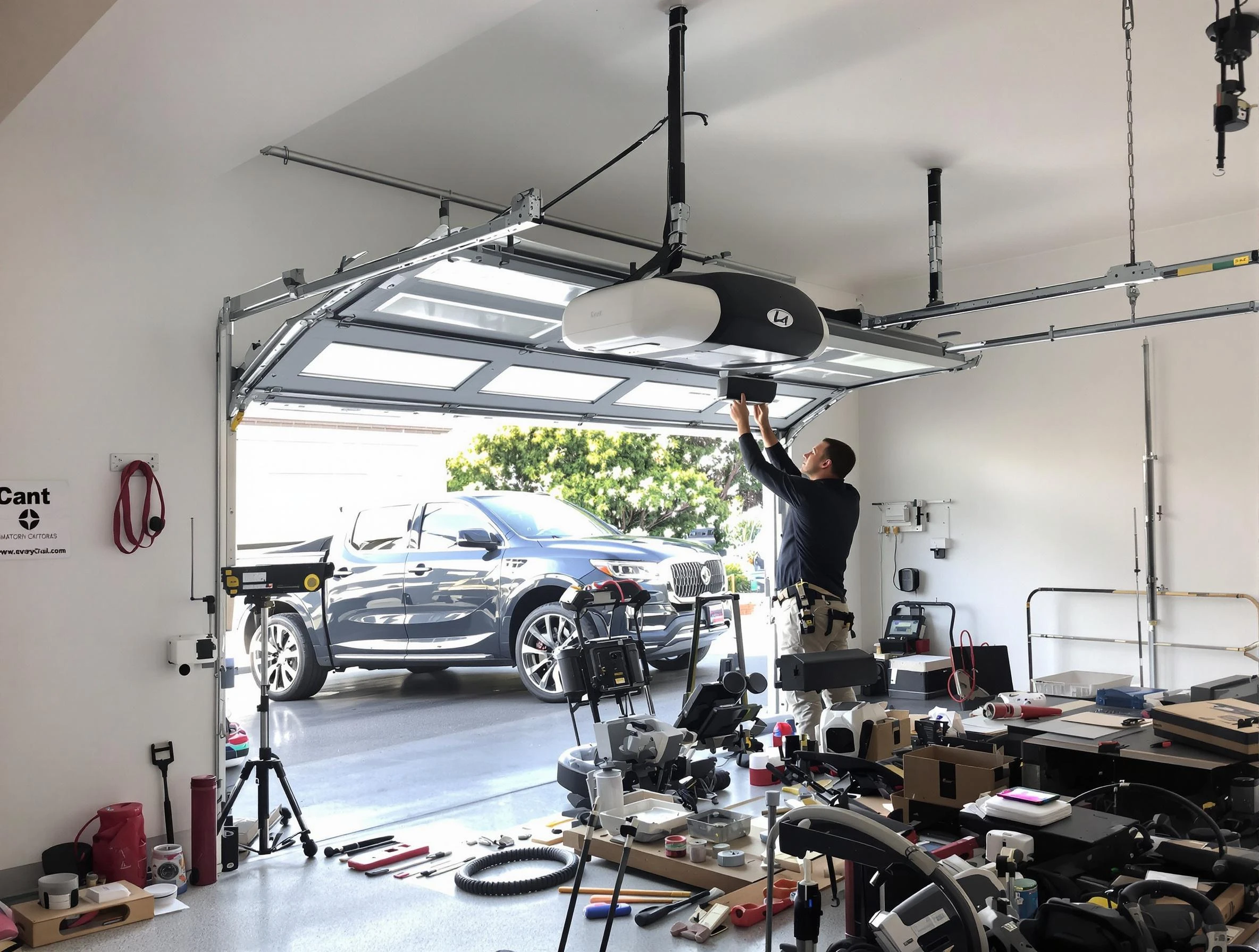 Kimberly Garage Door Repair specialist installing smart garage door opener system in Kimberly home