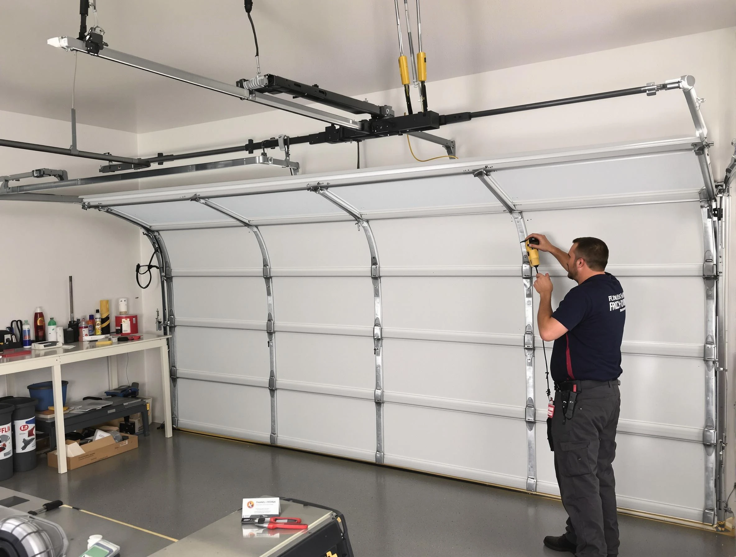 Kimberly Garage Door Repair certified technician performing overhead door system repair in Kimberly