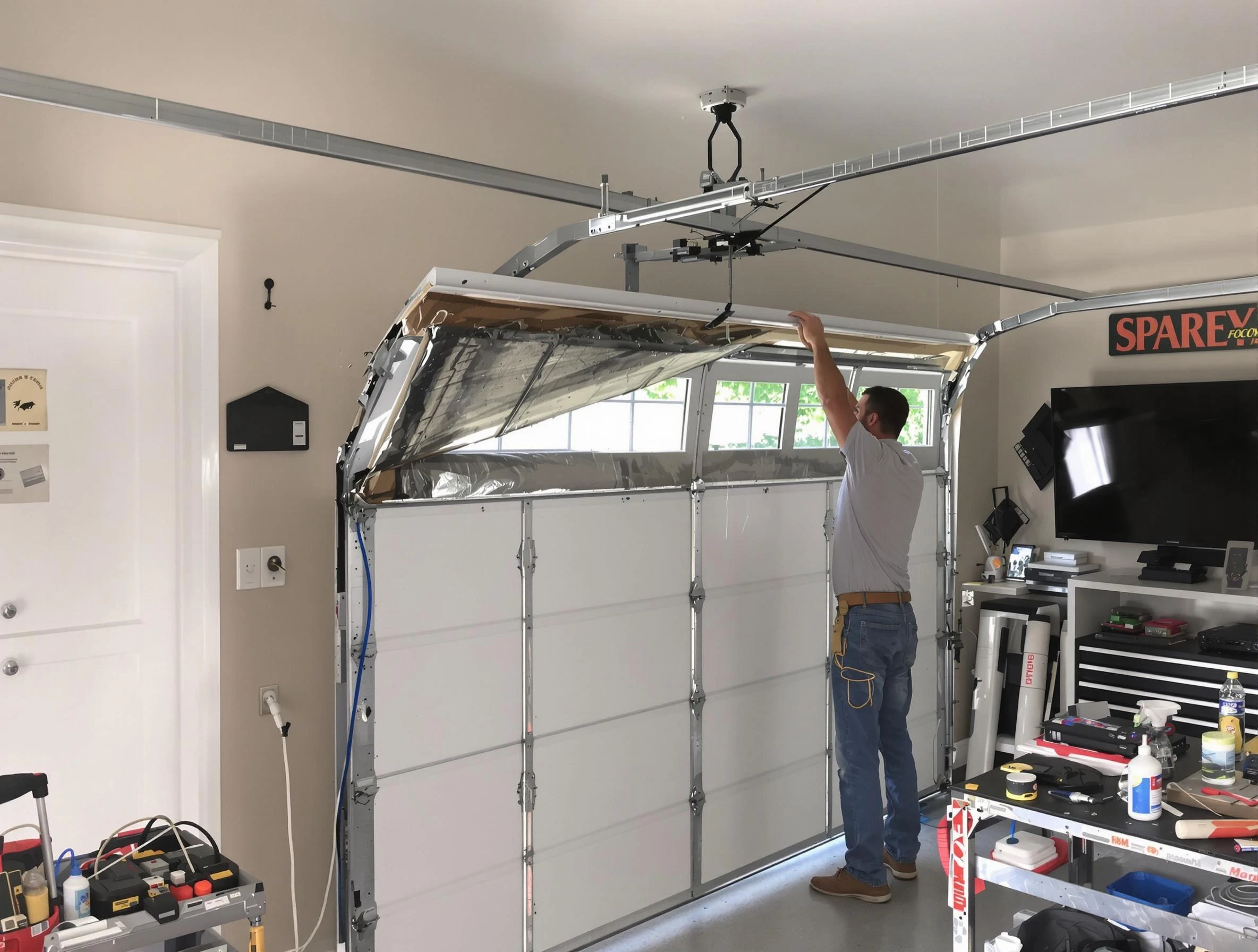 Garage door section replacement by Kimberly Garage Door Repair in Kimberly