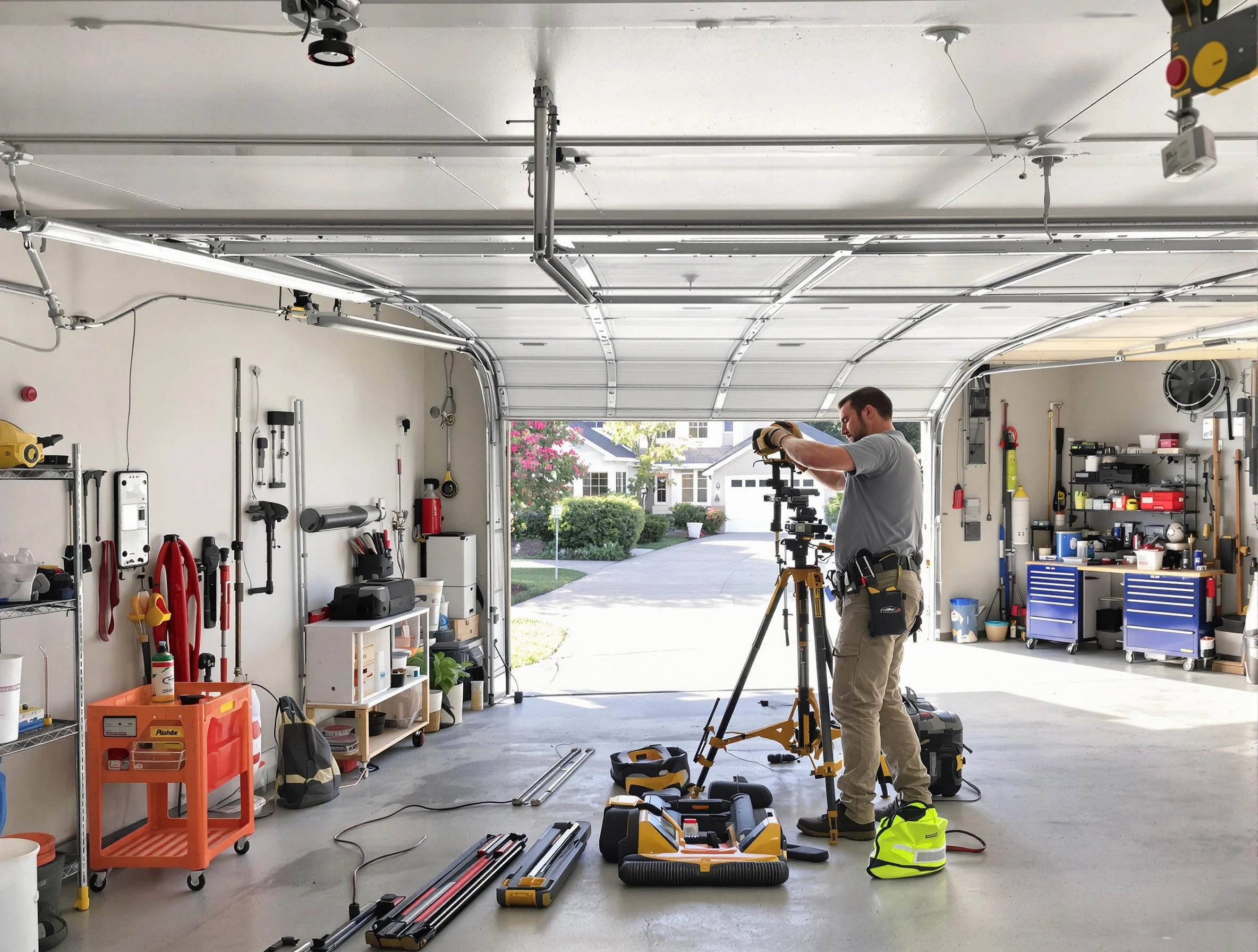 Kimberly Garage Door Repair specialist performing laser-guided track alignment in Kimberly